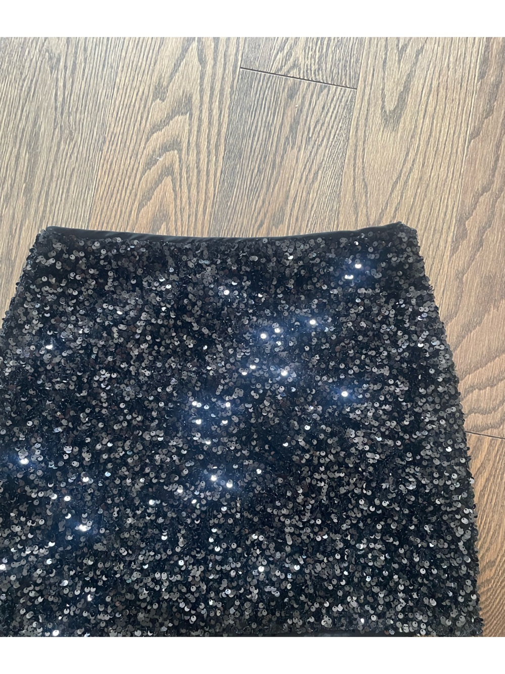 H&M Black Sequin Mini Skirt